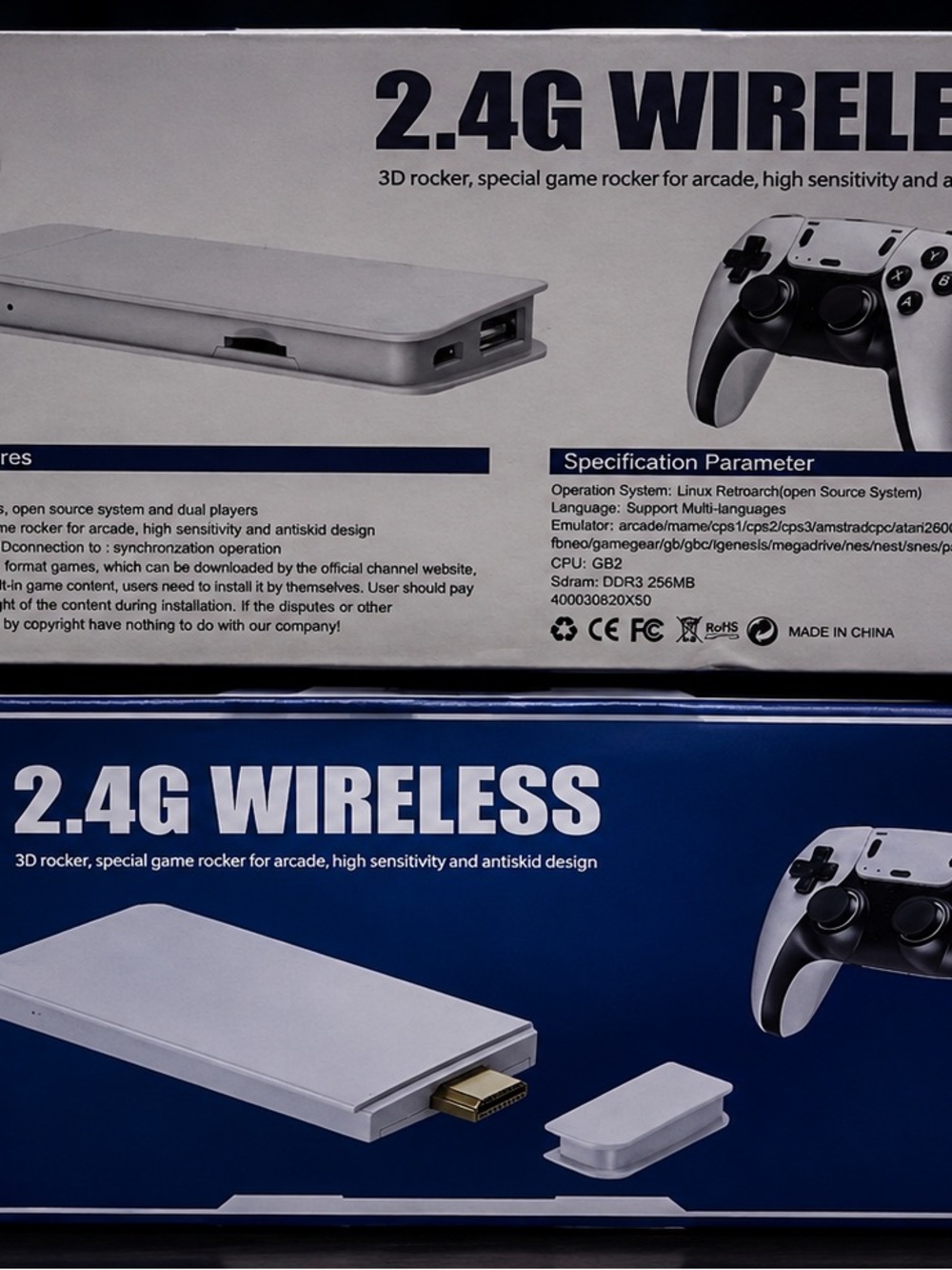 Wireless 2.4G Game Controller with USB Receiver - Silver